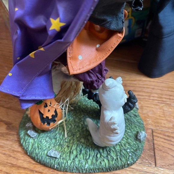 Vintage Halloween 13” Witch Scarecrow Figurine Fabric Mache Decoration Ghost - Picture 9 of 11